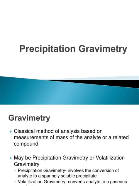 precipitation gravimetry pdf